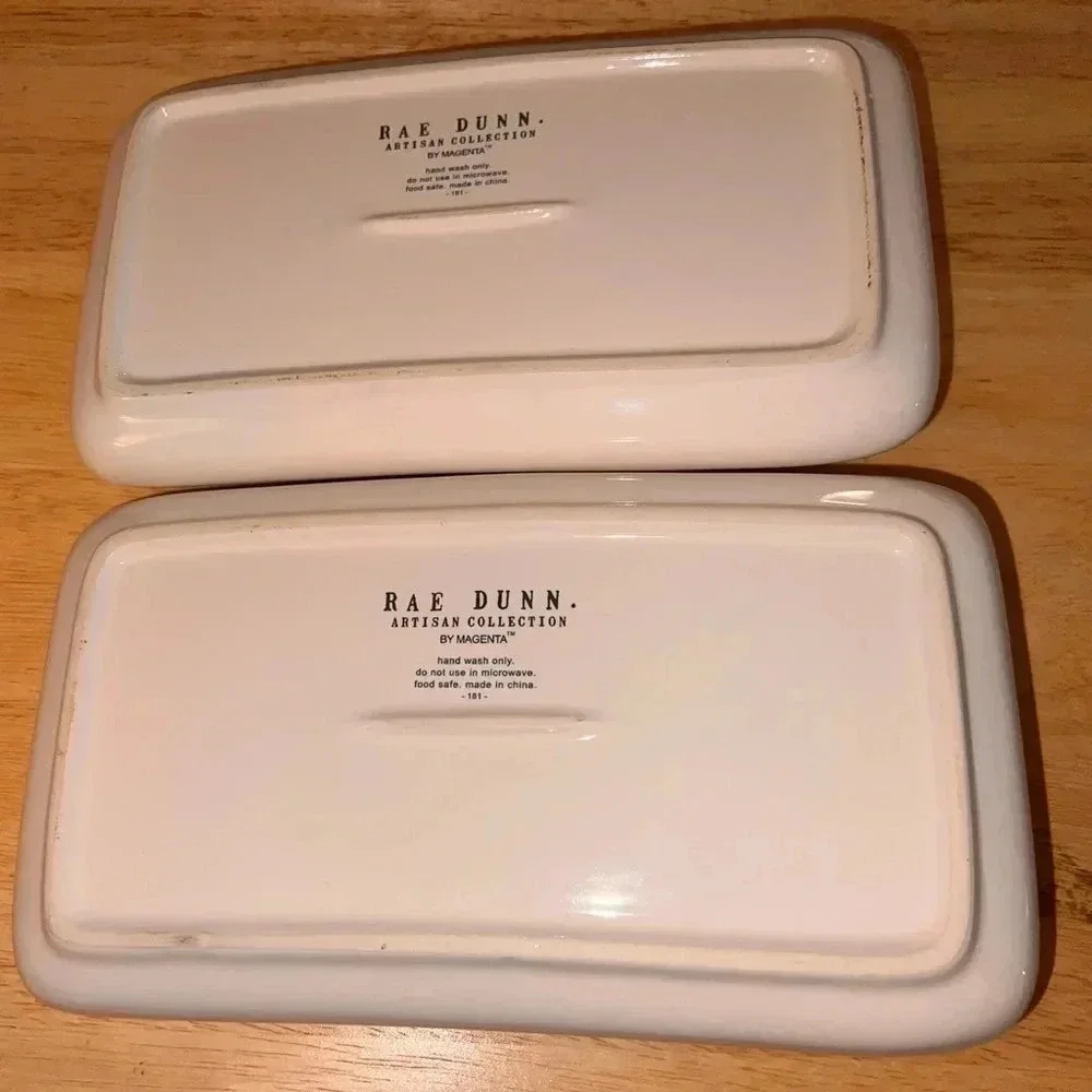Rae Dunn Edamame Soy Tray Set HTF‎ (2)